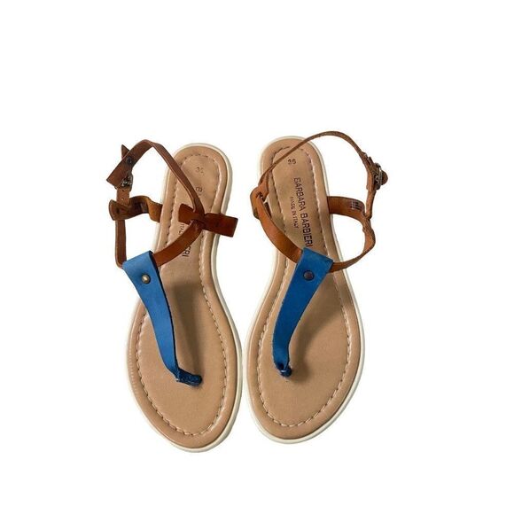 Barbara Barbieri Shoes Sandals Thong Blue Natural Italy 36 US 5.5 - Picture 5 of 5